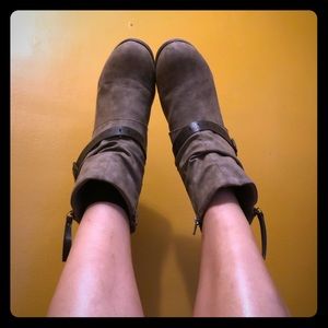 Jellypop Faux Suede Buckle Boots. Size 12W 🍭